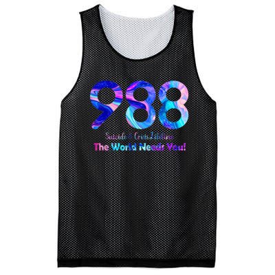 988 Suicide and Crisis Lifeline The World Needs You Mesh Reversible Basketball Jersey Tank