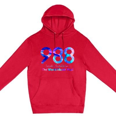 988 Suicide and Crisis Lifeline The World Needs You Premium Pullover Hoodie