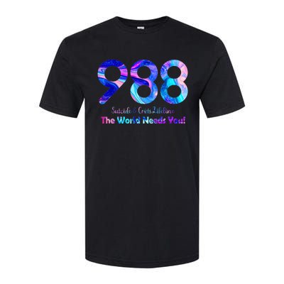 988 Suicide and Crisis Lifeline The World Needs You Softstyle CVC T-Shirt