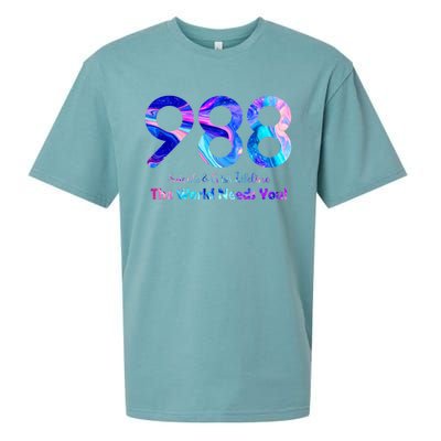 988 Suicide and Crisis Lifeline The World Needs You Sueded Cloud Jersey T-Shirt