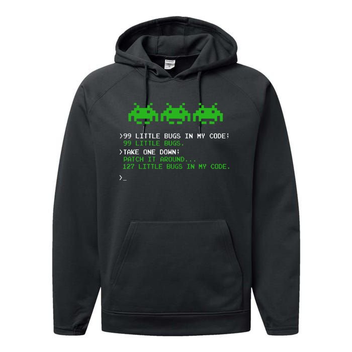 99 Small Bugs In Code Software Engineer Programmer Performance Fleece Hoodie