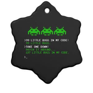 99 Small Bugs In Code Software Engineer Programmer Ceramic Star Ornament