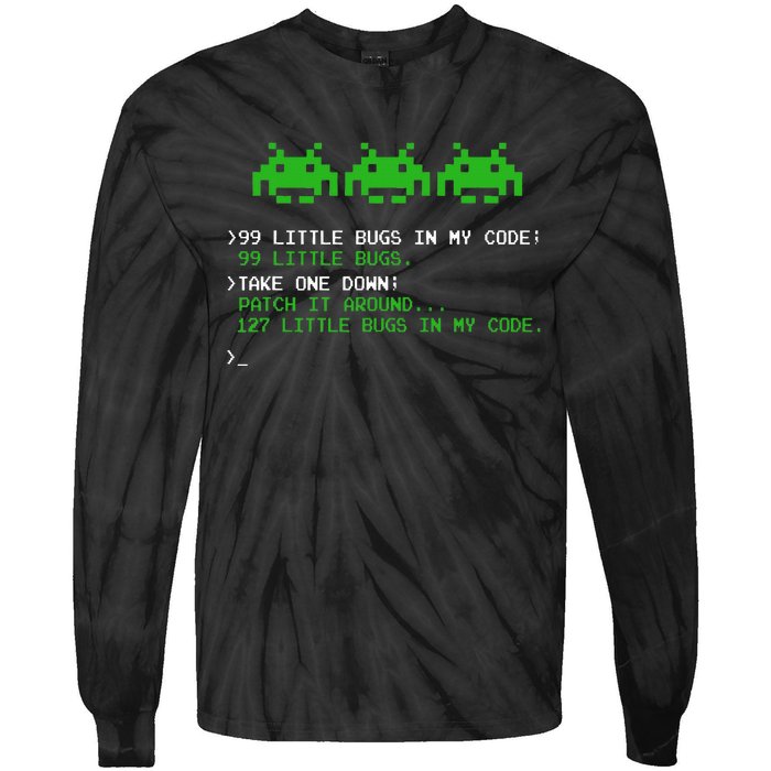 99 Small Bugs In Code Software Engineer Programmer Tie-Dye Long Sleeve Shirt