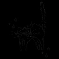 90s Scary Cat Pussycat Tomcat Is Scared Under Starry .Png 16 in Basic Backpack