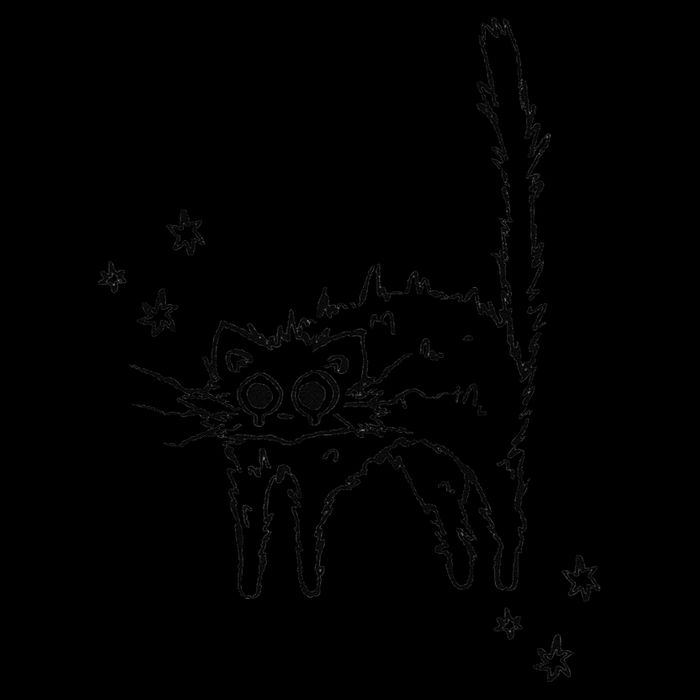 90s Scary Cat Pussycat Tomcat Is Scared Under Starry .Png 16 in Basic Backpack