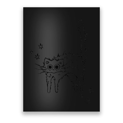 90s Scary Cat Pussycat Tomcat Is Scared Under Starry .Png Poster