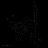 90s Scary Cat Pussycat Tomcat Is Scared Under Starry .Png Premium T-Shirt