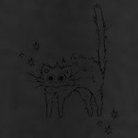 90s Scary Cat Pussycat Tomcat Is Scared Under Starry .Png Golf Towel