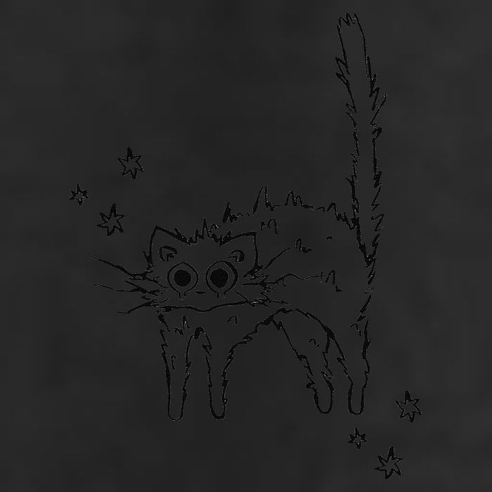 90s Scary Cat Pussycat Tomcat Is Scared Under Starry .Png Golf Towel