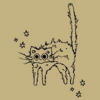 90s Scary Cat Pussycat Tomcat Is Scared Under Starry .Png Cooling Performance Crew T-Shirt