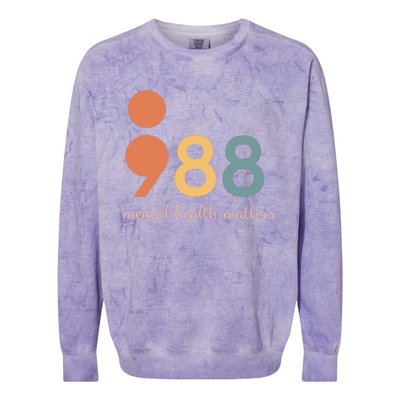 988 Semicolontal Health Matters Suicide Prevention Colorblast Crewneck Sweatshirt