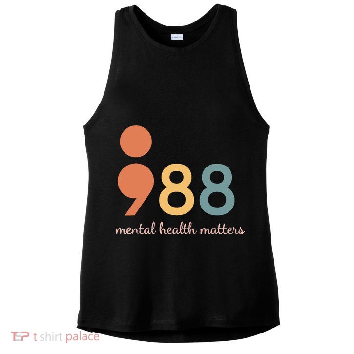 988 Semicolontal Health Matters Suicide Prevention Ladies PosiCharge Tri-Blend Wicking Tank