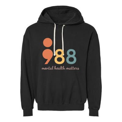 988 Semicolontal Health Matters Suicide Prevention Garment-Dyed Fleece Hoodie