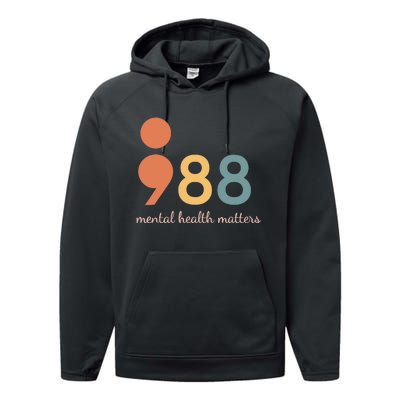 988 Semicolontal Health Matters Suicide Prevention Performance Fleece Hoodie