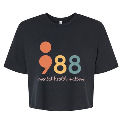 988 Semicolontal Health Matters Suicide Prevention Bella+Canvas Jersey Crop Tee