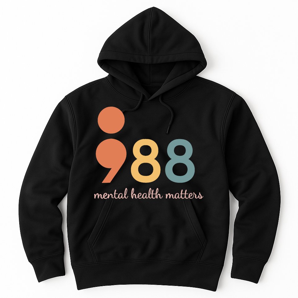 988 Semicolontal Health Matters Suicide Prevention Hoodie