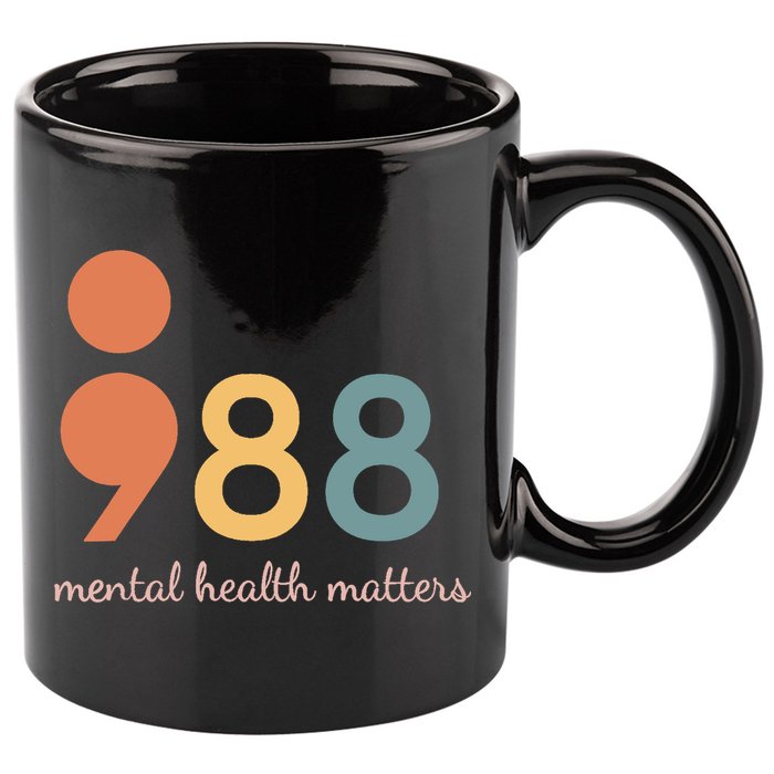 988 Semicolontal Health Matters Suicide Prevention 11oz C Handle Ceramic Mug