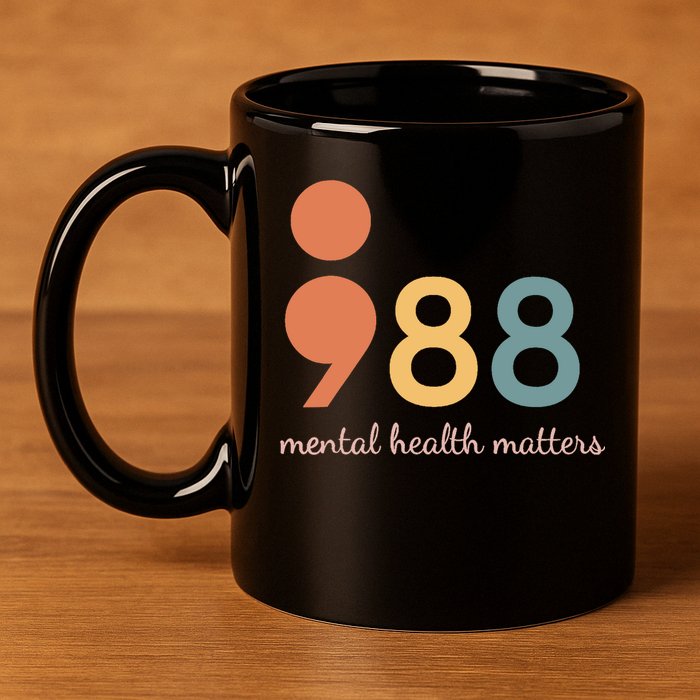 988 Semicolontal Health Matters Suicide Prevention 11oz C Handle Ceramic Mug