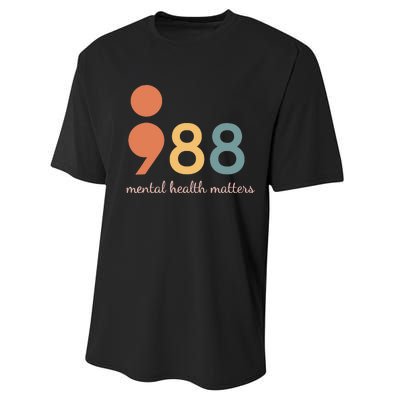 988 Semicolontal Health Matters Suicide Prevention Performance Sprint T-Shirt