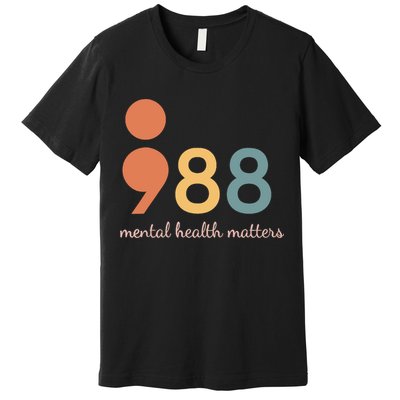 988 Semicolontal Health Matters Suicide Prevention Premium T-Shirt