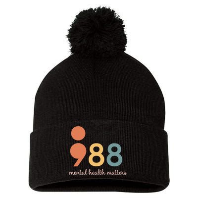 988 Semicolontal Health Matters Suicide Prevention Pom Pom 12in Knit Beanie