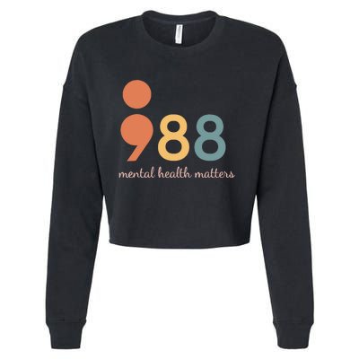 988 Semicolontal Health Matters Suicide Prevention Cropped Pullover Crew