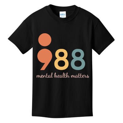 988 Semicolontal Health Matters Suicide Prevention Kids T-Shirt