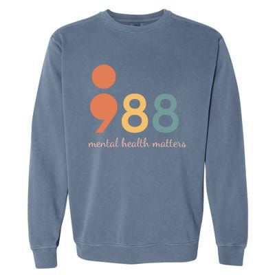 988 Semicolontal Health Matters Suicide Prevention Garment-Dyed Sweatshirt