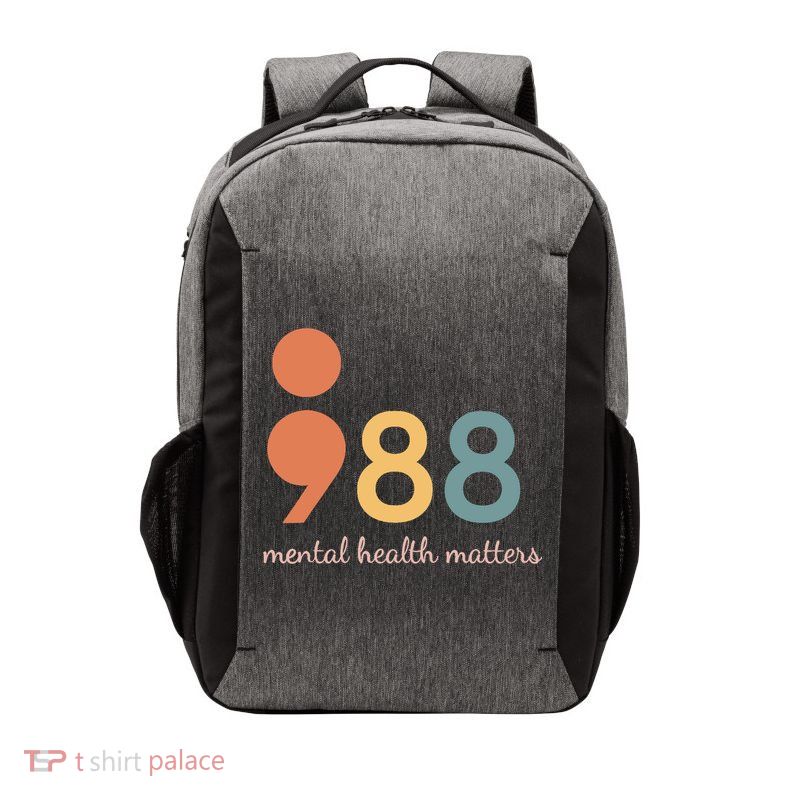 988 Semicolontal Health Matters Suicide Prevention Vector Backpack
