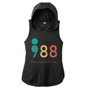 988 Semicolon Mental Health Matters Suicide Prevention Ladies PosiCharge Tri-Blend Wicking Draft Hoodie Tank