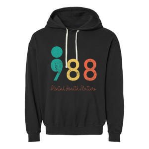 988 Semicolon Mental Health Matters Suicide Prevention Garment-Dyed Fleece Hoodie