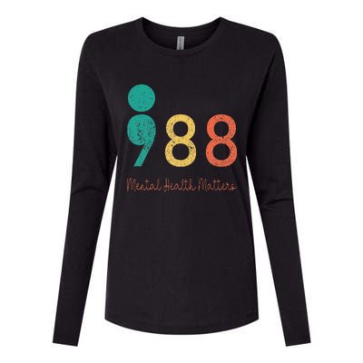 988 Semicolon Mental Health Matters Suicide Prevention Womens Cotton Relaxed Long Sleeve T-Shirt