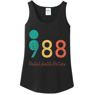 988 Semicolon Mental Health Matters Suicide Prevention Ladies Essential Tank