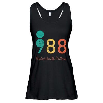 988 Semicolon Mental Health Matters Suicide Prevention Ladies Essential Flowy Tank