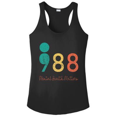 988 Semicolon Mental Health Matters Suicide Prevention Ladies PosiCharge Competitor Racerback Tank