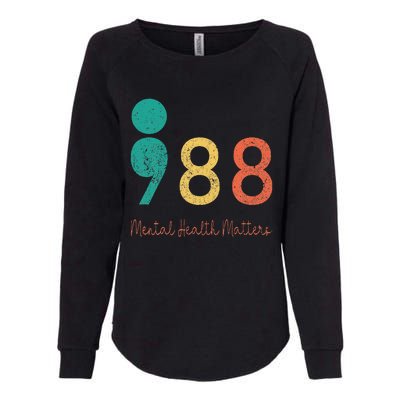 988 Semicolon Mental Health Matters Suicide Prevention Womens California Wash Sweatshirt