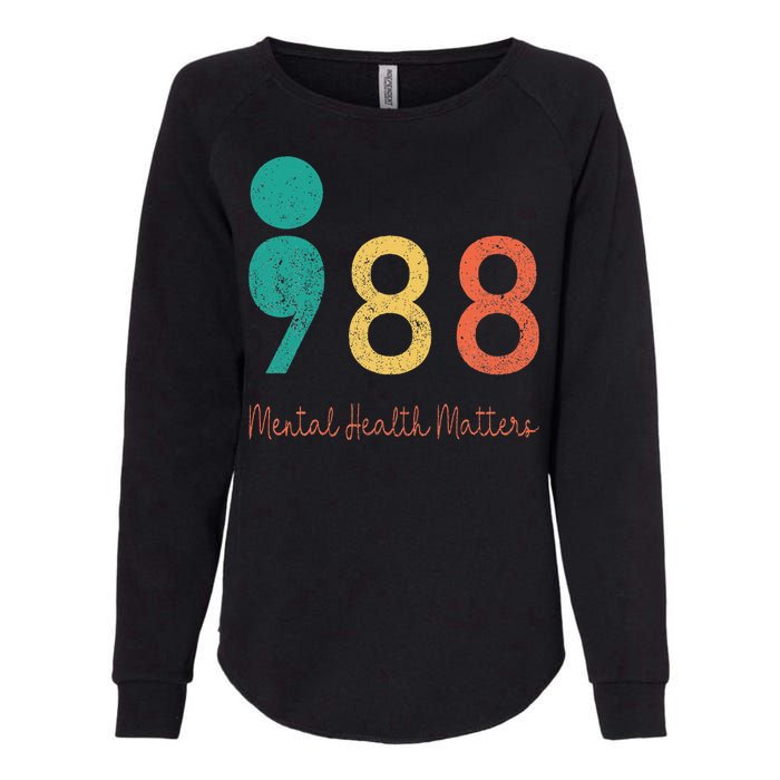 988 Semicolon Mental Health Matters Suicide Prevention Womens California Wash Sweatshirt