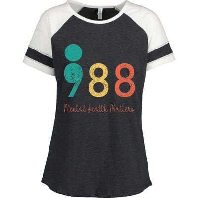 988 Semicolon Mental Health Matters Suicide Prevention Enza Ladies Jersey Colorblock Tee