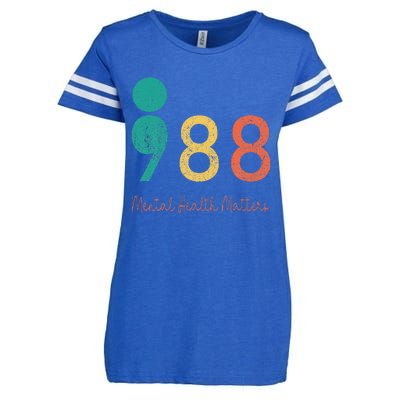 988 Semicolon Mental Health Matters Suicide Prevention Enza Ladies Jersey Football T-Shirt