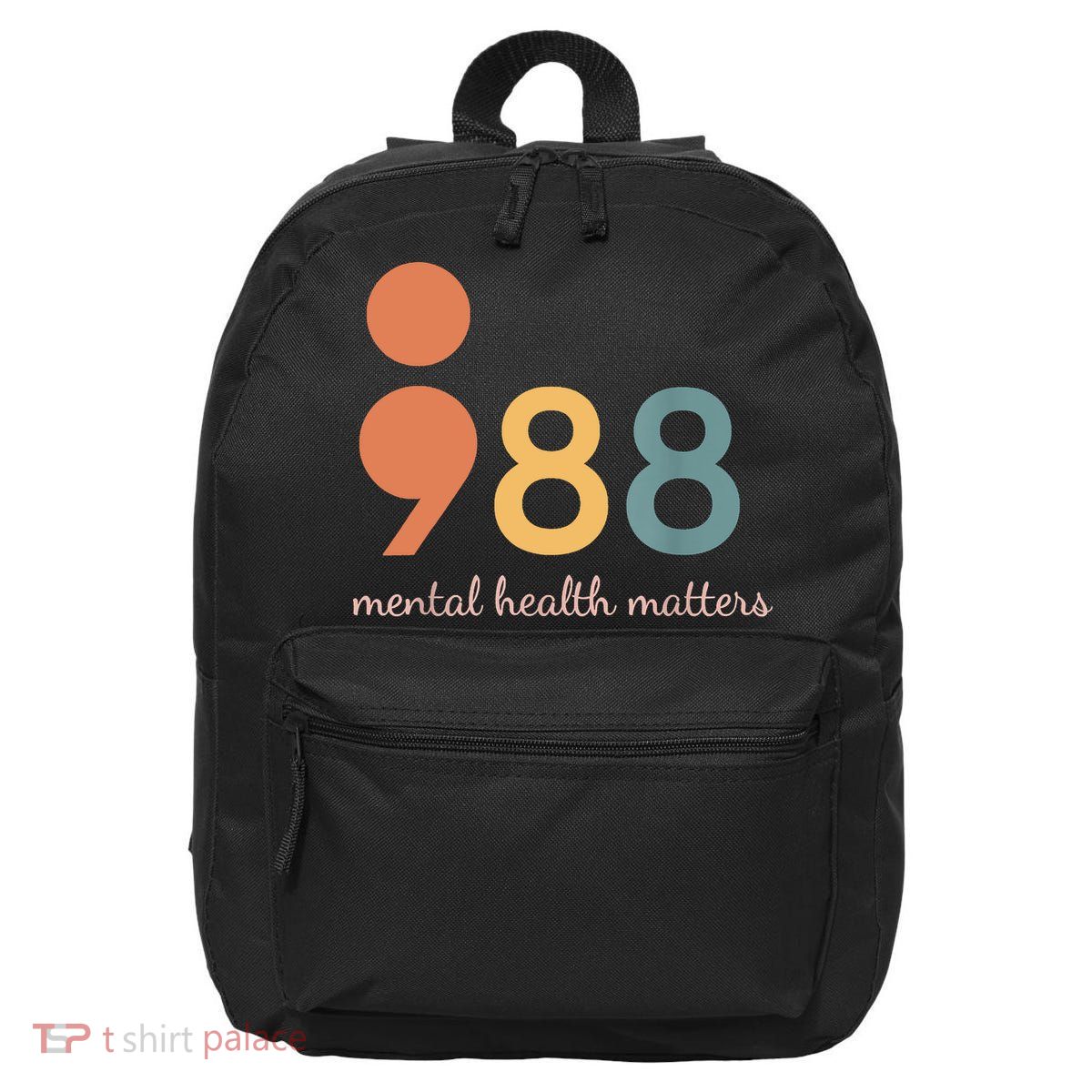 988 Semicolon Mental Health Matters Suicide Prevention 16 in Basic Backpack