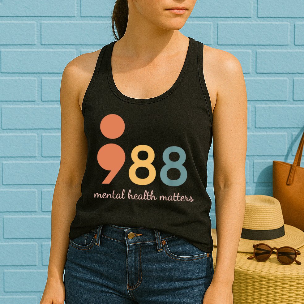 988 Semicolon Mental Health Matters Suicide Prevention Womens Tank Top