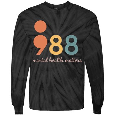 988 Semicolon Mental Health Matters Suicide Prevention Tie-Dye Long Sleeve Shirt