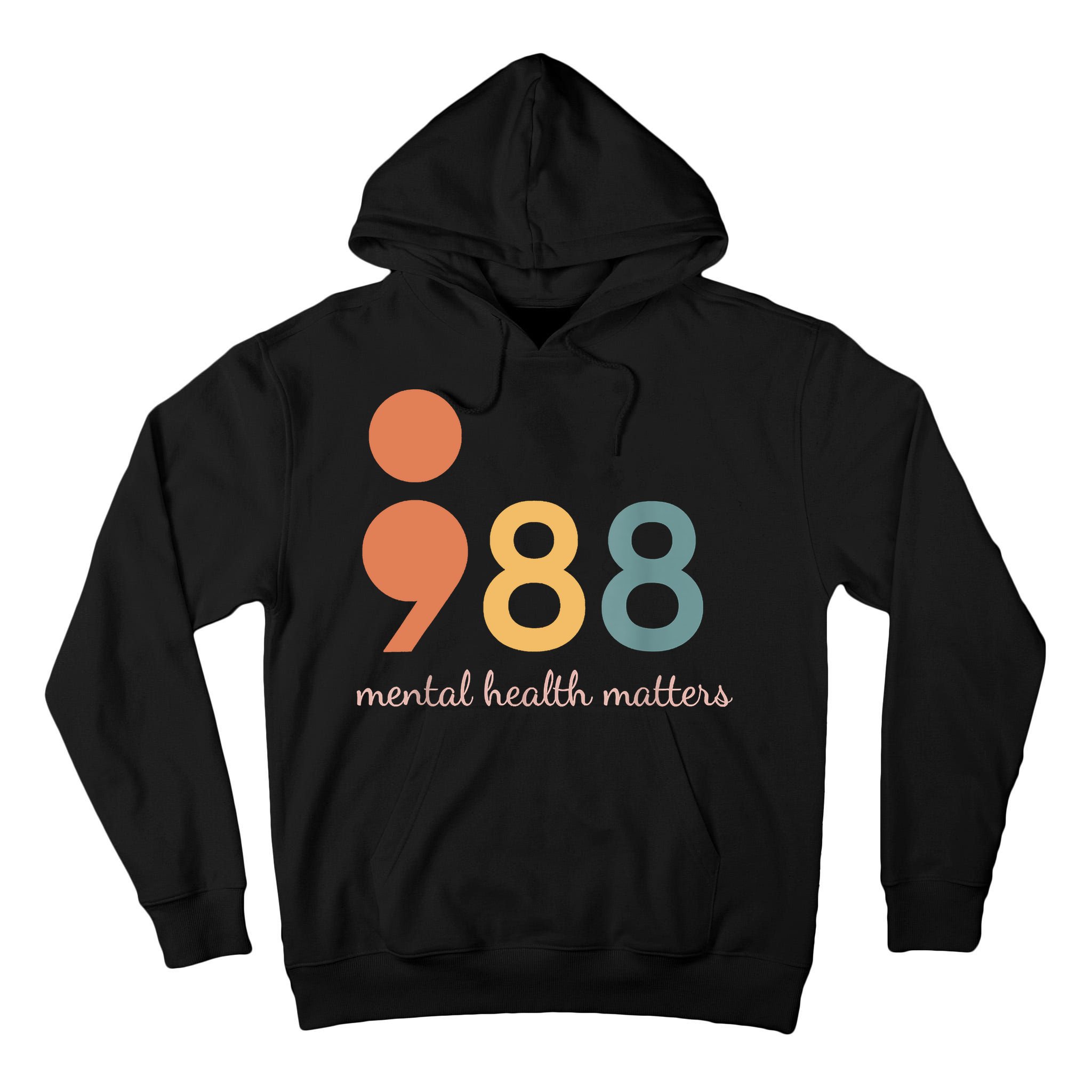 988 Semicolon Mental Health Matters Suicide Prevention Tall Hoodie