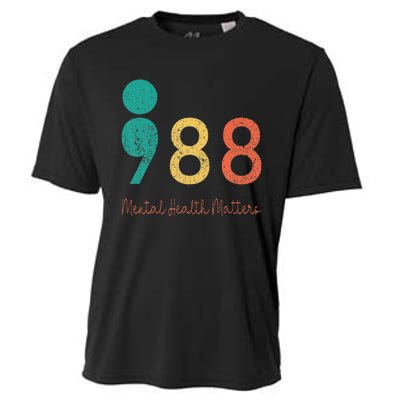 988 Semicolon Mental Health Matters Suicide Prevention Retro Cooling Performance Crew T-Shirt