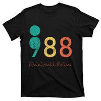 988 Semicolon Mental Health Matters Suicide Prevention Retro T-Shirt