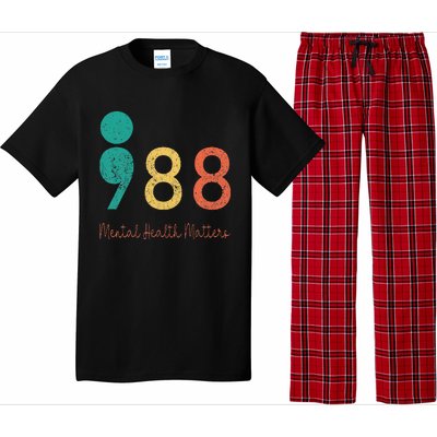 988 Semicolon Mental Health Matters Suicide Prevention Retro Pajama Set