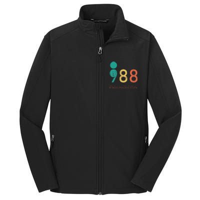 988 Semicolon Mental Health Matters Suicide Prevention Retro Core Soft Shell Jacket