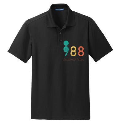 988 Semicolon Mental Health Matters Suicide Prevention Retro Dry Zone Grid Polo