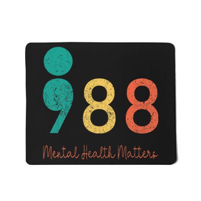 988 Semicolon Mental Health Matters Suicide Prevention Retro Mousepad