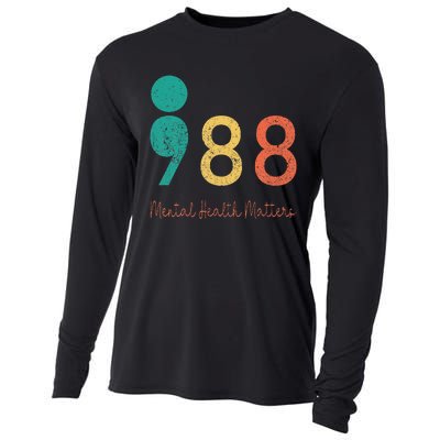 988 Semicolon Mental Health Matters Suicide Prevention Retro Cooling Performance Long Sleeve Crew